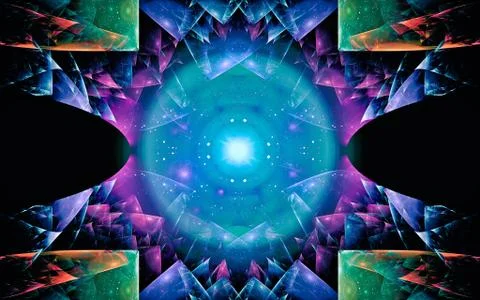 Digital generated image in the form of abstract geometric shapes of various s Stock Illustration