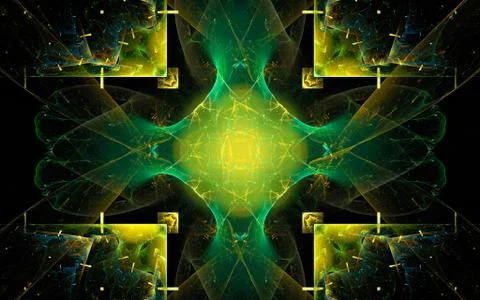 Digital generated image in the form of abstract geometric shapes of various s Stock Illustration