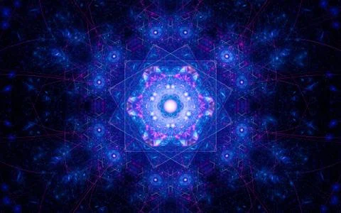 Digital generated image in the form of abstract geometric shapes of various s Stock Illustration