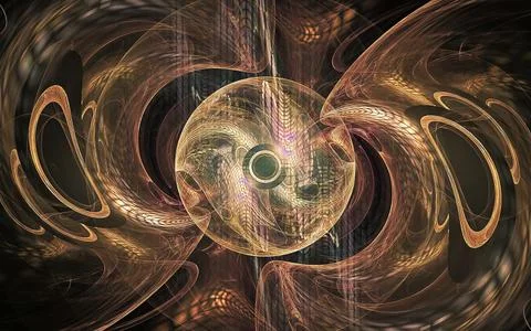 Digital generated image in the form of abstract geometric shapes of various s Stock Illustration