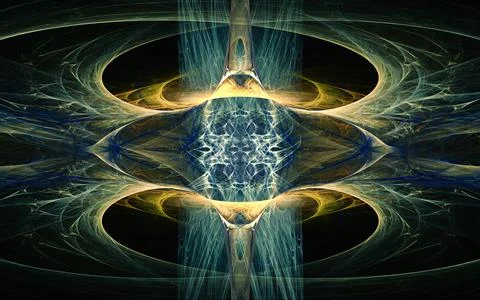 Digital generated image in the form of abstract geometric shapes of various s Stock Illustration