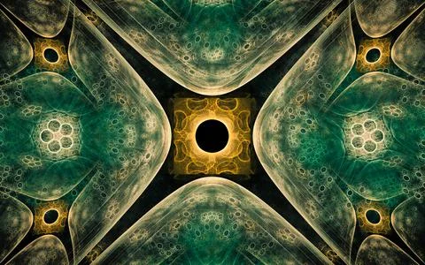 Digital generated image in the form of abstract geometric shapes of various s Stock Illustration