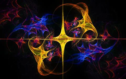 Digital generated image in the form of abstract geometric shapes of various s Stock Illustration