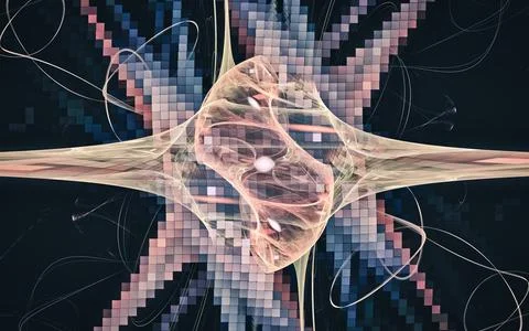 Digital generated image in the form of abstract geometric shapes of various s Stock Illustration