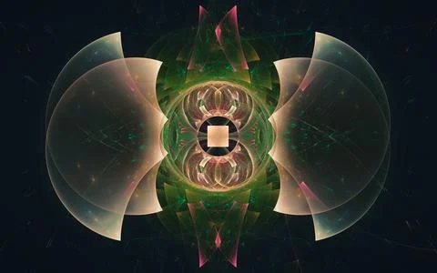 Digital generated image in the form of abstract geometric shapes of various s Stock Illustration