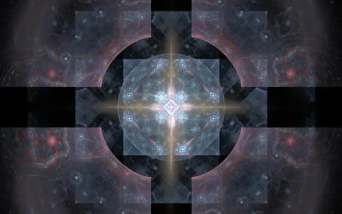 Digital generated image in the form of abstract geometric shapes of various s Stock Photos