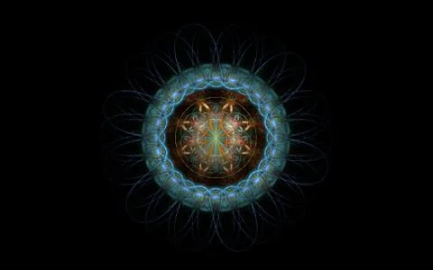 Digital generated image in the form of abstract geometric shapes of various s Stock Photos