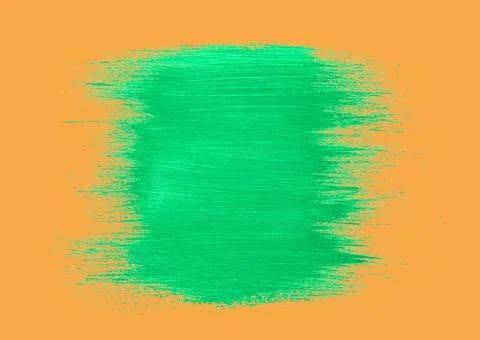 Digital generated image of green paint patch with copy space against orange イラスト素材