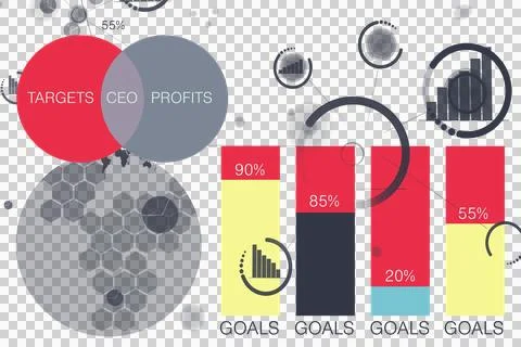Digital generated image of multi colored graph charts Stock Illustration