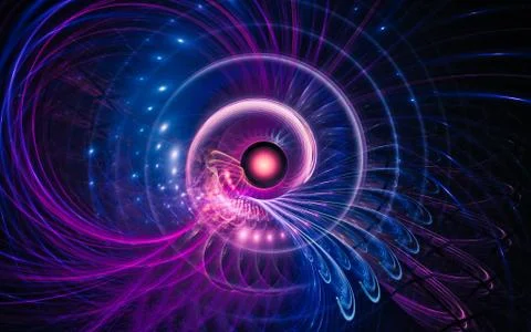 Digital generated image peacock in the form of abstract geometric shapes of v Stock Illustration