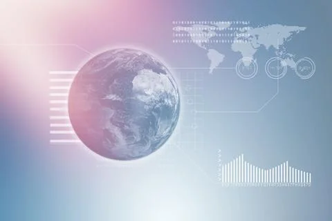 Digital generated image of planet Earth with graph Stock Illustration