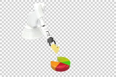 Digital generated image of robot arranging toy blocks Stock Photos