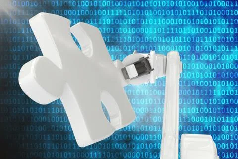 Digital generated image of robot with jigsaw piece 3d Stockillustratie