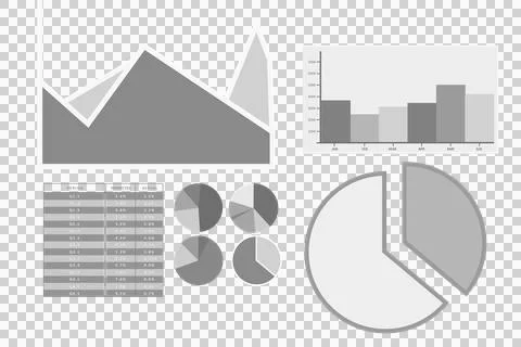 Digital generated image of various graphs Stock Photos