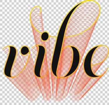 Digital generated image of vibe text with spiral shadow effect against white Stock Illustration