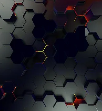 Digital generated technology hexagon background.Glossy textured hexagons Stock Illustration