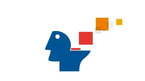 Digital generation, head and pixel. Animated illustration in loop Stock Footage 168613780