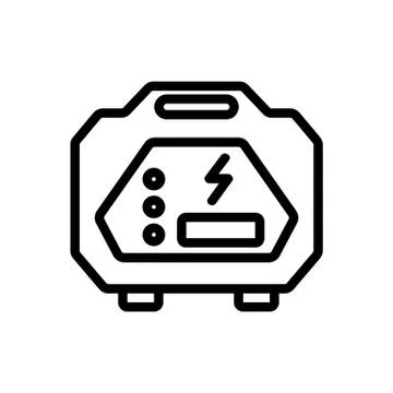 Digital generators with high quality electricity icon vector outline illustra Stock Illustration