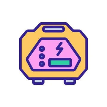 Digital generators with high quality electricity icon vector outline illustra Stock Illustration