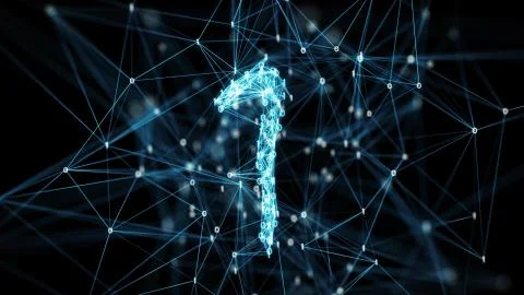 Digital geometric binary plexus 1 numeral Stock Illustration