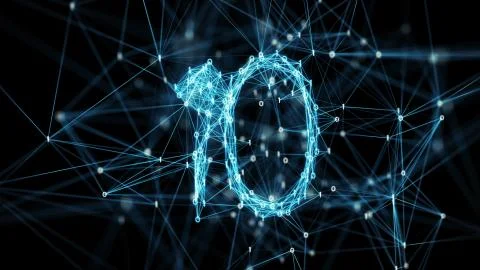 Digital geometric binary plexus 10 numeral Stock Illustration