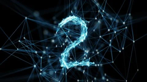 Digital geometric binary plexus 2 numeral Stock Illustration