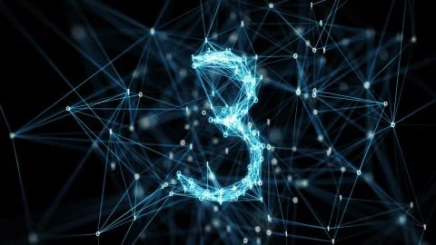 Digital geometric binary plexus 3 numeral イラスト素材