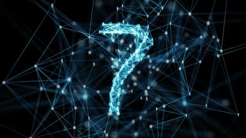 Digital geometric binary plexus 7 numeral Stock Illustration