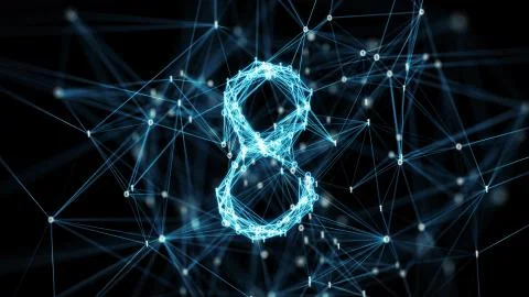 Digital geometric binary plexus 8 numeral Stock Illustration