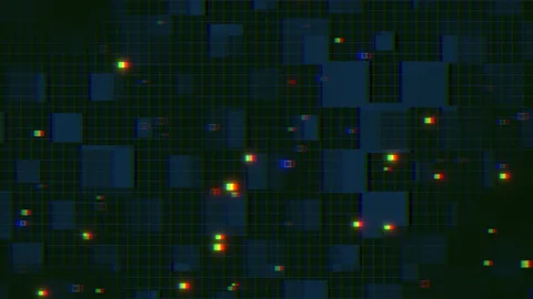 Digital geometric pattern with glitch on computer screen Stock Footage 202051236