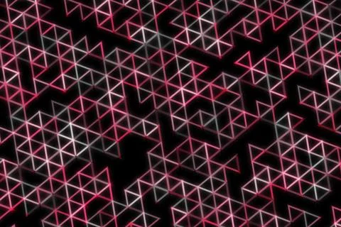 Digital geometric pattern with glowing triangles and lines Stock Illustration