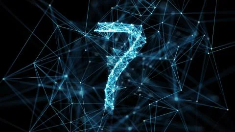 Digital geometric plexus 7 numeral Stock Illustration