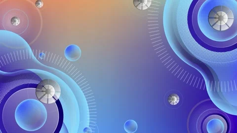 Digital  geometric  stylized mechanical elements reminiscent of gears or hub Stock Footage 329957635