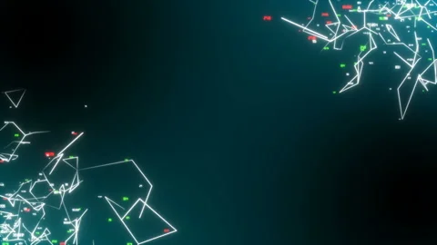 Digital geometry.Beautiful Flight through the Abstract Network. Looped animation Stock Footage 102735480