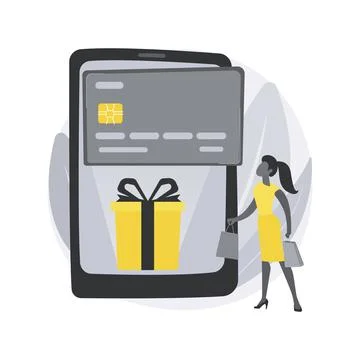 Digital gift card abstract concept vector illustration. Stock Illustration