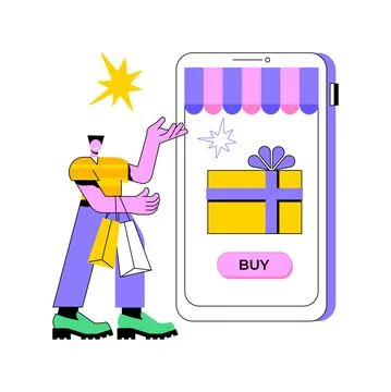 Digital gift card abstract concept vector illustration. Stock Illustration