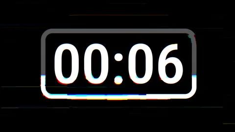 Digital Glitch 10 second Countdown Timer Animation on Black Background Stock Footage 325020097
