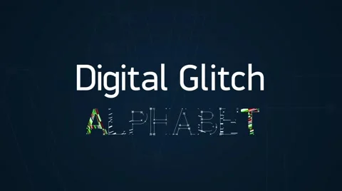 Digital glitch alphabet Stock After Effects