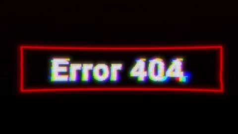 Digital glitch animation depicting error 404 in vibrant colors and striking Video stock 301602144