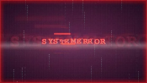 Digital Glitch Animation with Red System Error Text on Dark Tech Background Stock Footage 343157163