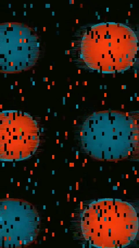 Digital Glitch Art 4K Vertical — VJ Overlay Distortion Loop Stock Footage 329789947