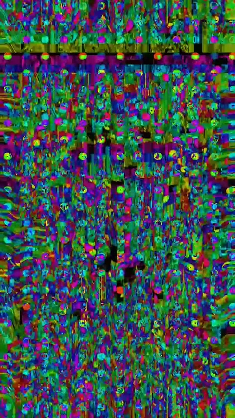 Digital Glitch Art 4K Vertical — VJ Overlay Distortion Loop Stock Footage 329791409