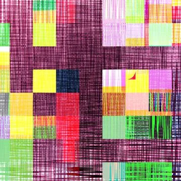 Digital Glitch Art Grid Pattern Vibrant Textile Backdrop Stock Illustration