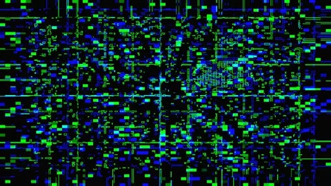 Digital Glitch Background 4K — Bad TV Distortion VJ Asset Video stock 329805428