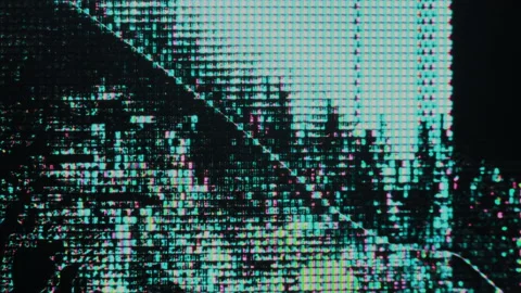 Digital glitch background blue liquid crystal drip Stock Footage 134366848