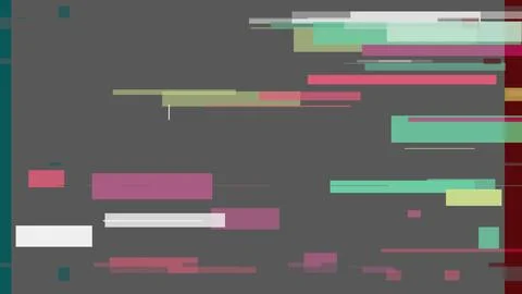 Digital glitch background featuring colorful geometric noise and signal int.. Stockillustratie