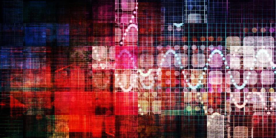 Digital Glitch Background 스톡 일러스트