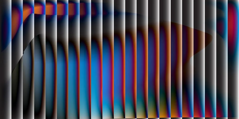 Digital glitch background pattern. Vertical stripes. Blue and orange gradie.. Stock Illustration