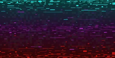 Digital glitch background. Screen interferences, broken pixels, cyberpunk hacker Stock Illustration