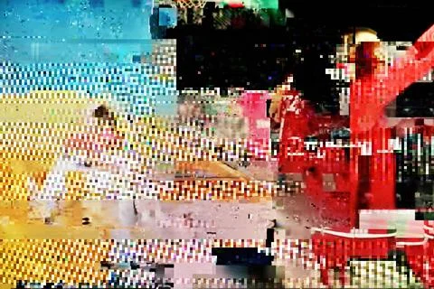 Digital glitch background, technology malfunction and error 写真素材